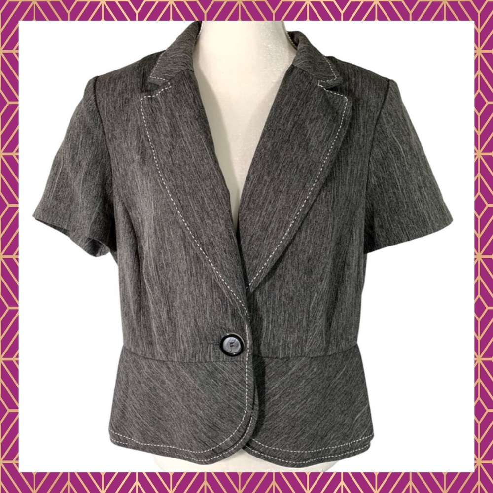 🎀 Sweet Suit Gray Tailored Fitted Blazer- M - Picture 1 of 9